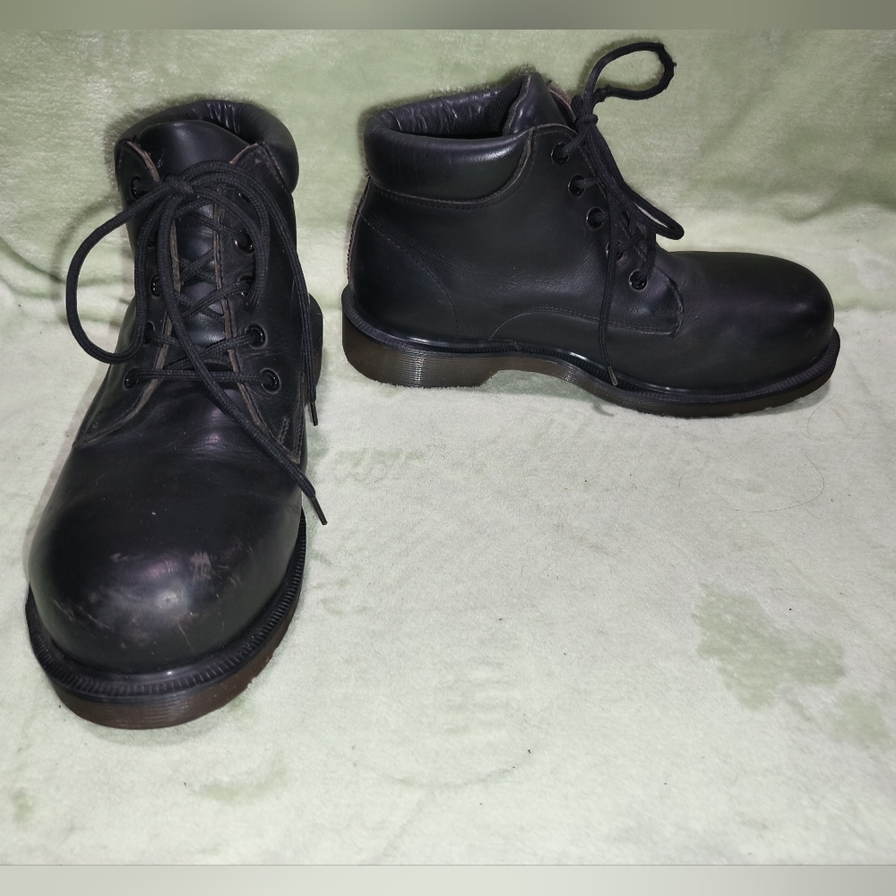 Dr Martens 7751 Black Steel Toe Leather Boots UK 5 US 7